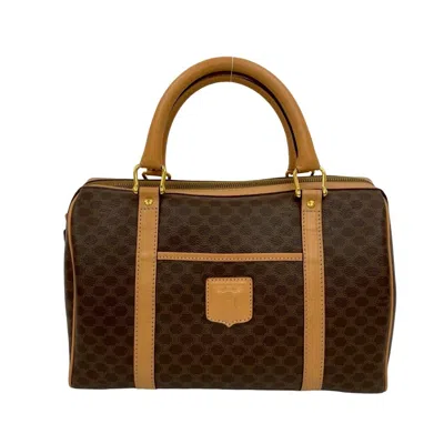 Pre-owned Celine Brown Leather Pvc Boston Bag Handbag ()