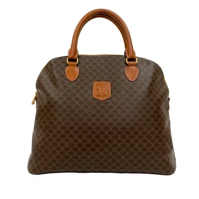Pre-owned Celine Brown Leather Pvc Boston Bag Handbag ()
