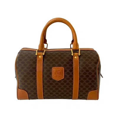 Pre-owned Celine Brown Leather Pvc Boston Bag Handbag ()