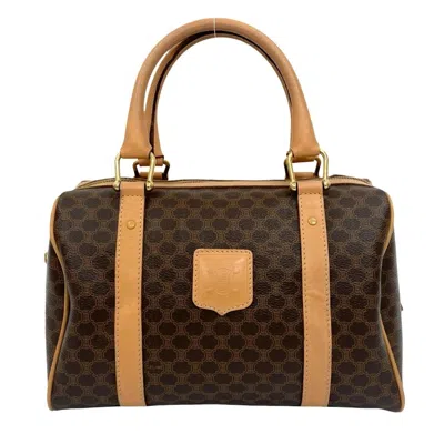 Pre-owned Celine Brown Leather Pvc Boston Bag Handbag ()