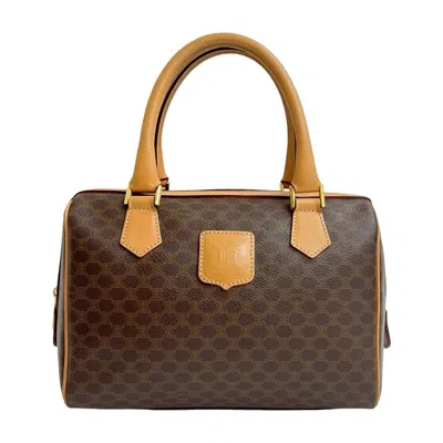 Pre-owned Celine Brown Leather Pvc Boston Bag Handbag ()