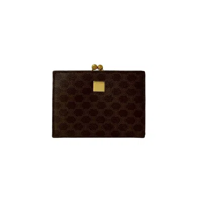 Pre-owned Celine Brown Leather Pvc Coin Purse/coin Case ()
