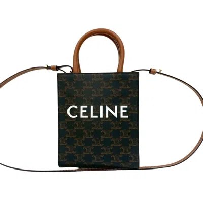 Pre-owned Celine Brown Leather Pvc Handbag Pochette Shoulder Bag ()