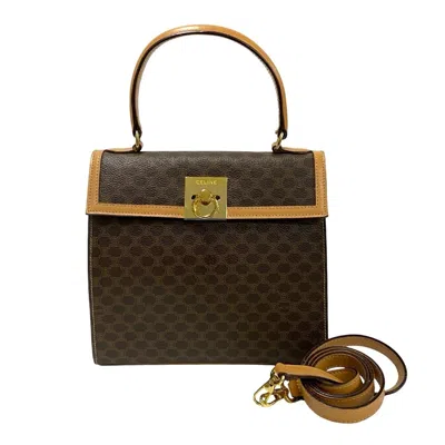 Pre-owned Celine Brown Leather Pvc Handbag Shoulder Bag ()
