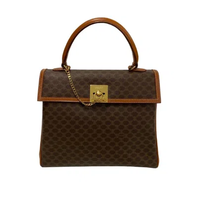 Pre-owned Celine Brown Leather Pvc Handbag Tote Bag ()
