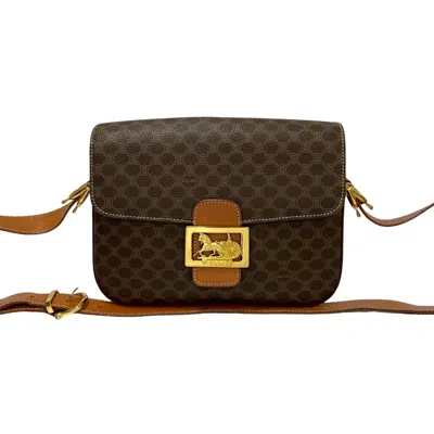 Pre-owned Celine Brown Leather Pvc Pochette Shoulder Bag ()