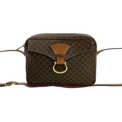 Pre-owned Celine Brown Leather Pvc Pochette Shoulder Bag ()