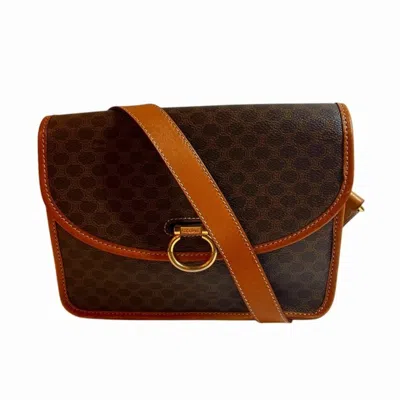 Pre-owned Celine Brown Leather Pvc Shoulder Bag ()