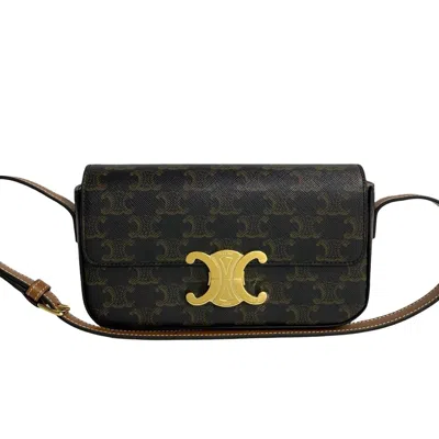 Pre-owned Celine Brown Leather Pvc Shoulder Bag ()