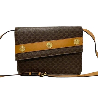 Pre-owned Celine Brown Leather Pvc Shoulder Bag ()