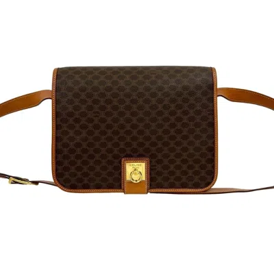 Pre-owned Celine Brown Leather Pvc Shoulder Bag ()