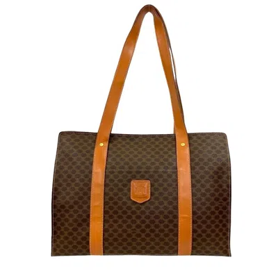 Pre-owned Celine Brown Leather Pvc Shoulder Bag Tote Bag ()