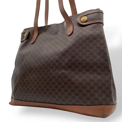Pre-owned Celine Brown Leather Pvc Tote Bag ()