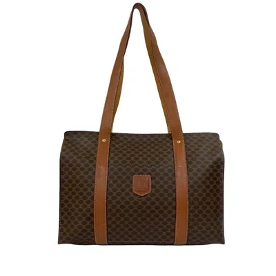 Pre-owned Celine Brown Leather Pvc Tote Bag ()