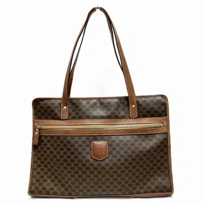 Pre-owned Celine Brown Leather Pvc Tote Bag ()