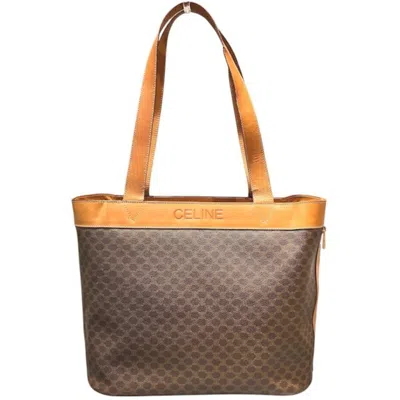 Pre-owned Celine Brown Leather Pvc Tote Bag ()