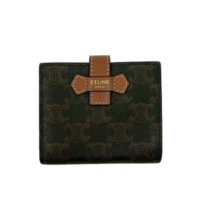 Pre-owned Celine Brown Leather Pvc Wallet (bi-fold) ()