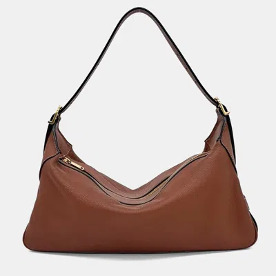 Pre-owned Celine Brown Leather Romiback Medium Shoulder Bag