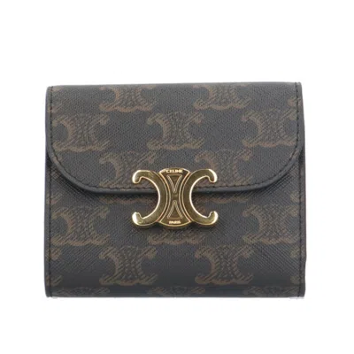 Pre-owned Celine Brown Leather Wallet (tri-fold) ()
