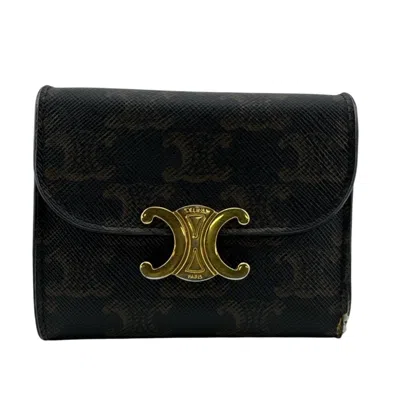 Pre-owned Celine Brown Leather Wallet (tri-fold) ()