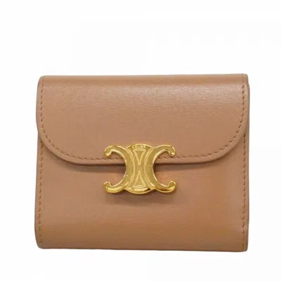 Pre-owned Celine Brown Leather Wallet (tri-fold) ()
