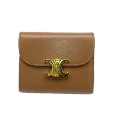 Pre-owned Celine Brown Leather Wallet (tri-fold) ()