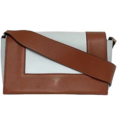 Pre-owned Celine Brown Light Blue Leather Shoulder Bag ()