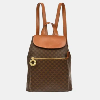 Pre-owned Celine Brown Macadam Backpack