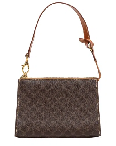 Celine Brown Macadam Coated Canvas Accessory Pouch (authentic Pre-loved)