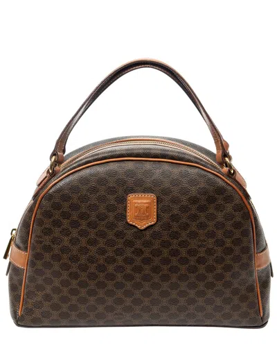 Celine Brown Macadam Coated Canvas Dome Top Handle (authentic Pre-loved)