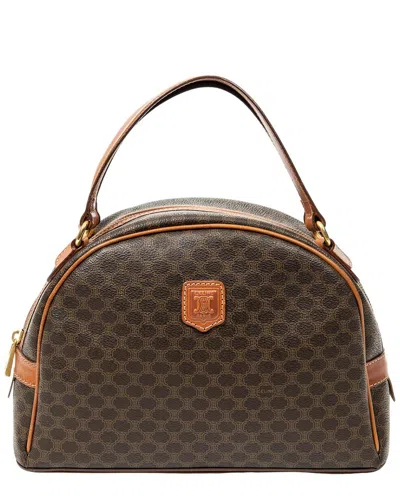 Celine Brown Macadam Coated Canvas Dome Tote (authentic Pre-loved)