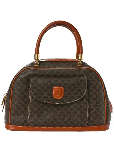 Celine Brown Macadam Coated Canvas Hand Bag (authentic Pre-loved)