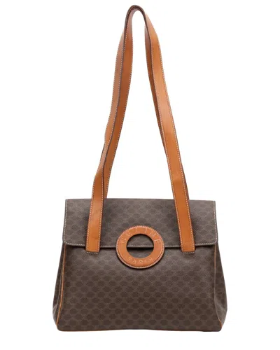 Pre-owned Celine Brown Macadam Coated Canvas Shopping Tote (authentic Pre-loved)