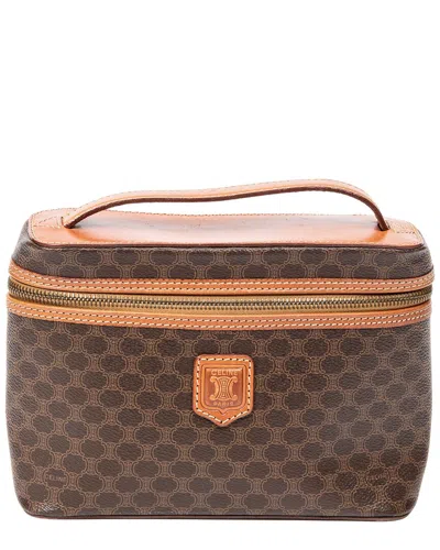 Celine Brown Macadam Coated Canvas Top Handle Toiletry Pouch (authentic Pre-  Loved)