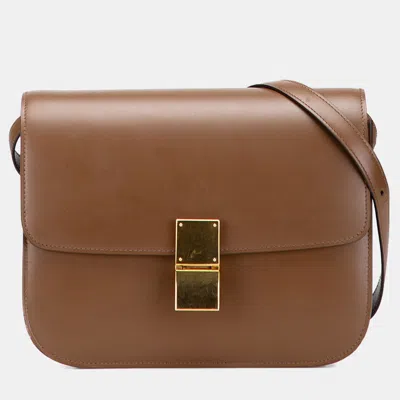 Pre-owned Celine Brown Medium Calfskin Classic Box