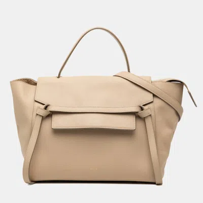 Pre-owned Celine Brown Mini Grained Calfskin Belt Bag