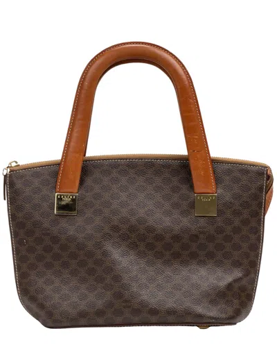 Celine Brown Monogram Leather Epaule Triomphe (authentic Pre-loved)