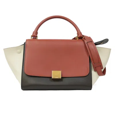 Pre-owned Celine Brown Multi-color White Handbag Shoulder Bag () In Brown, Multi-color, White
