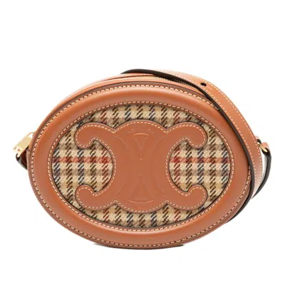 Pre-owned Celine Brown Multi-color Wool Leather Shoulder Bag ()