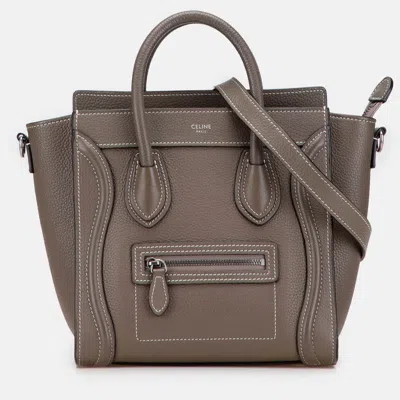 Pre-owned Celine Brown Nano Leather Luggage Tote