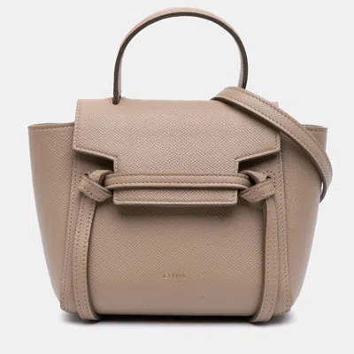 Pre-owned Celine Brown Pico Grained Calfskin Belt Bag