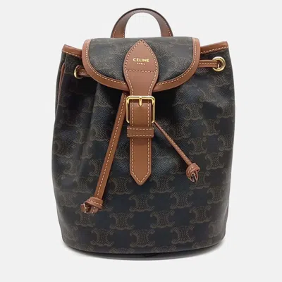 Pre-owned Celine Brown Pvc Folco Mini Backpack