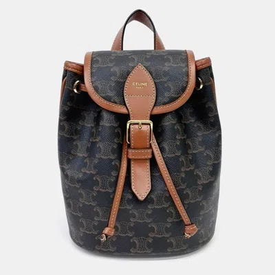 Pre-owned Celine Brown Pvc Folco Mini Backpack