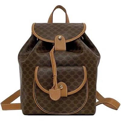 Pre-owned Celine Brown Pvc Leather Backpack ()