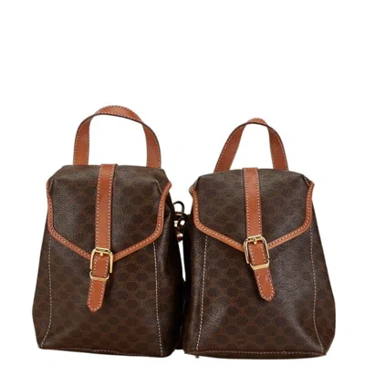 Pre-owned Celine Brown Pvc Leather Backpack ()