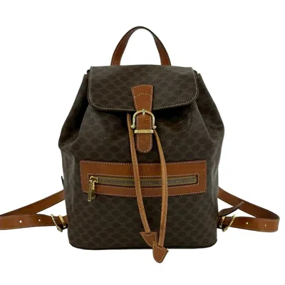 Pre-owned Celine Brown Pvc Leather Backpack ()