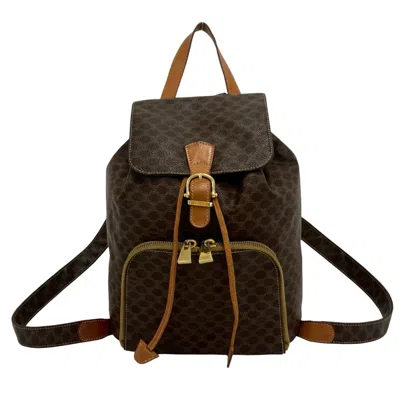Pre-owned Celine Brown Pvc Leather Backpack ()