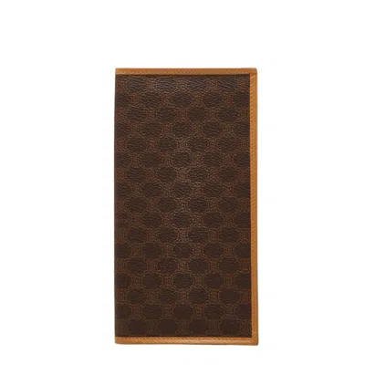 Pre-owned Celine Brown Pvc Leather Bill Wallet (bi-fold) ()