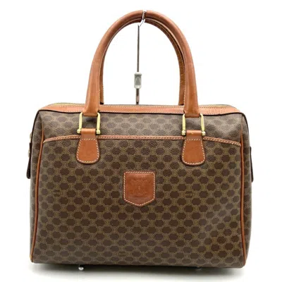 Pre-owned Celine Brown Pvc Leather Boston Bag Handbag ()