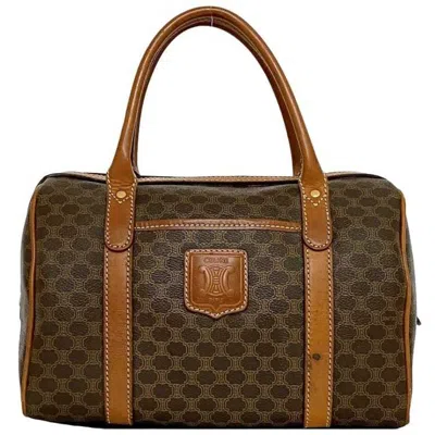Pre-owned Celine Brown Pvc Leather Boston Bag Handbag ()